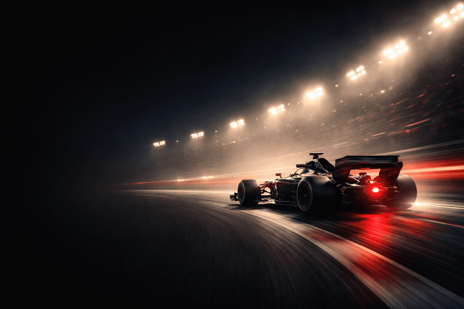 Night race circuit lights
