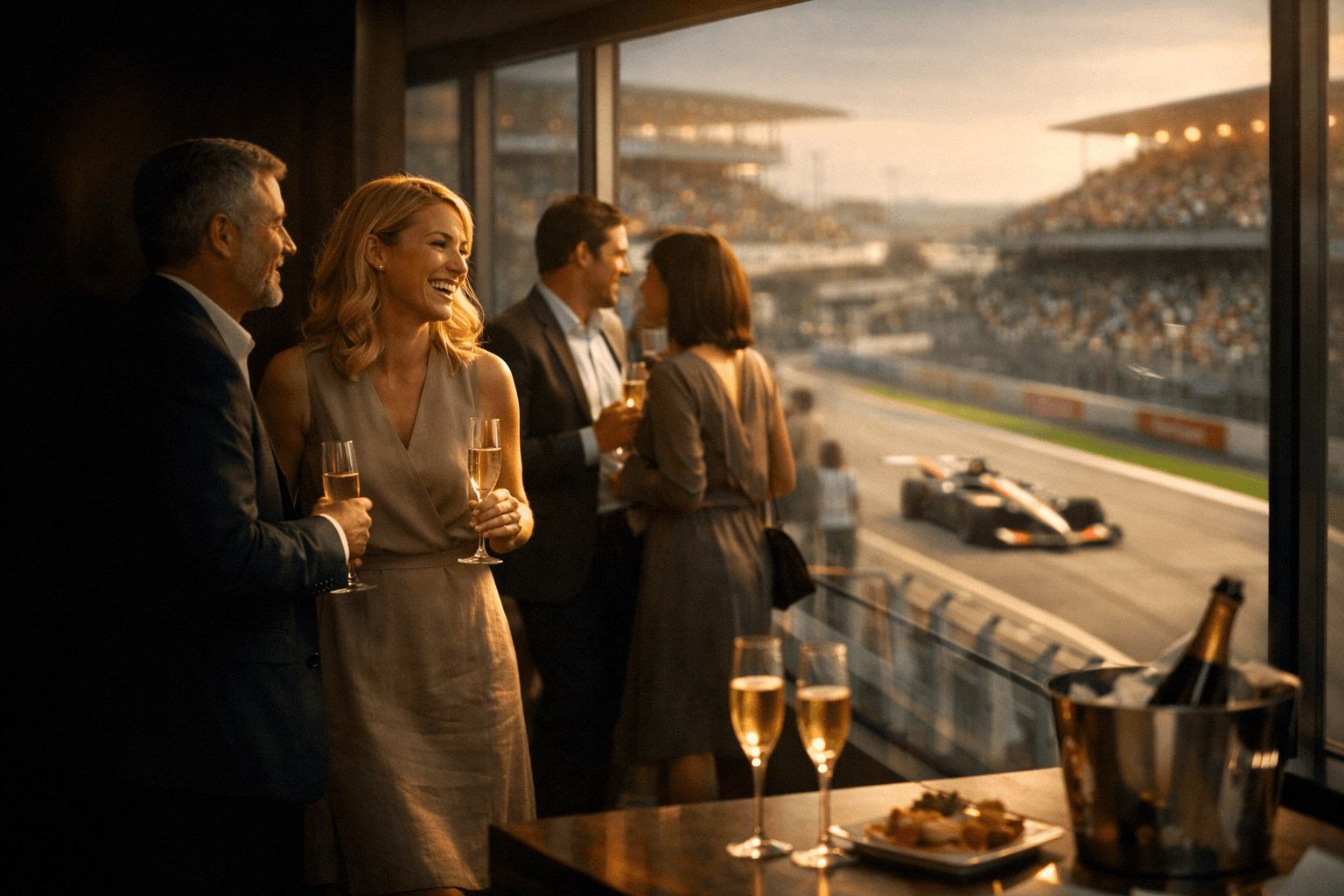 Night race crowd atmosphere